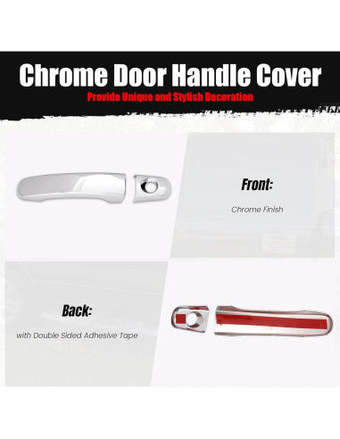 Cubiertas de Manijas de Puerta Cromadas IKON MOTORSPORTS 8 PCS