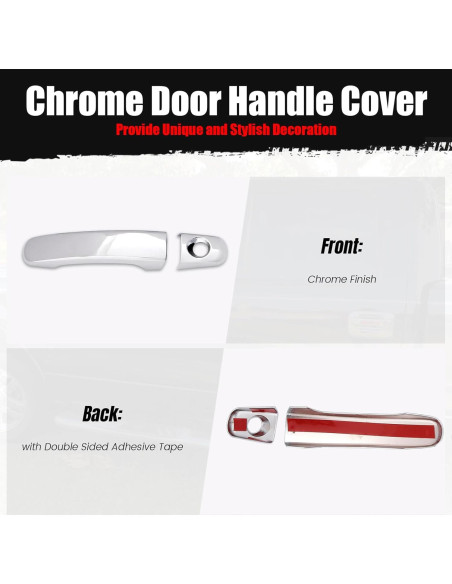 Cubiertas de Manijas de Puerta Cromadas IKON MOTORSPORTS 8 PCS