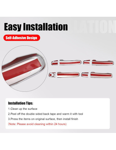 Cubiertas de Manijas de Puerta Cromadas IKON MOTORSPORTS 8 PCS