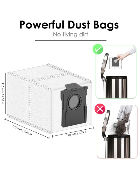 Paquete de 9 Bolsas de Repuesto MIBUMIKI para Aspiradora Dreame