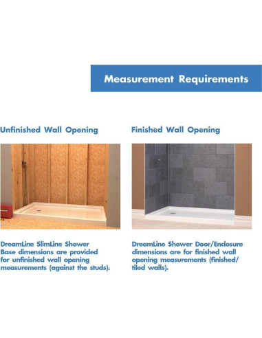 Base de Ducha DreamLine SlimLine 60x36 Drenaje Izquierdo Blanco