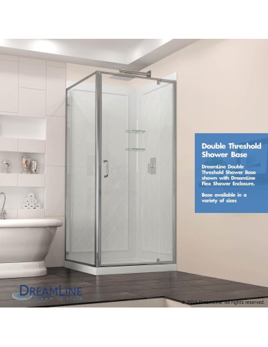 Base de Ducha DreamLine SlimLine 60x36 Drenaje Izquierdo Blanco