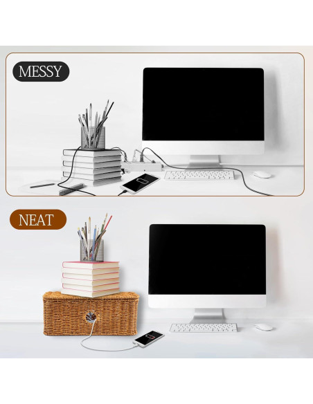 Caja Organizadora de Cables Tejida SKSOYT 32.5x12.5 cm