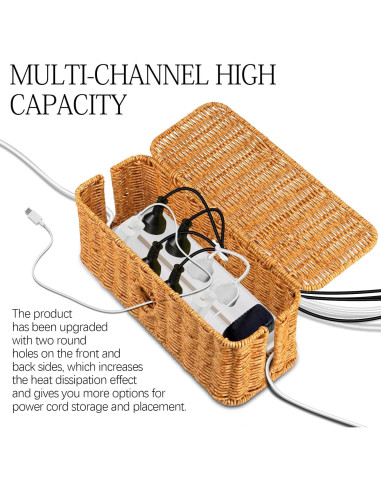 Caja Organizadora de Cables Tejida SKSOYT 32.5x12.5 cm