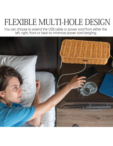 Caja Organizadora de Cables Tejida SKSOYT 32.5x12.5 cm