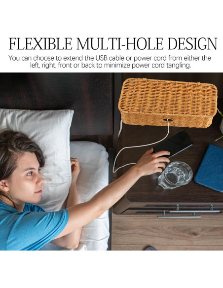 Caja Organizadora de Cables Tejida SKSOYT 32.5x12.5 cm