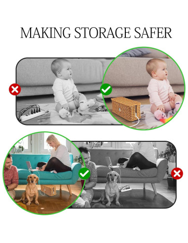 Caja Organizadora de Cables Tejida SKSOYT 32.5x12.5 cm