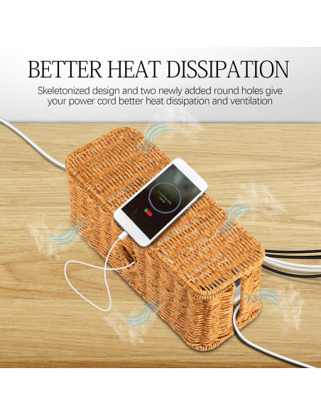 Caja Organizadora de Cables Tejida SKSOYT 32.5x12.5 cm