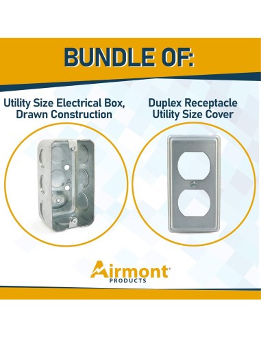 Caja Eléctrica Utilitaria 4x10 cm Airmont con Cubierta Dúplex