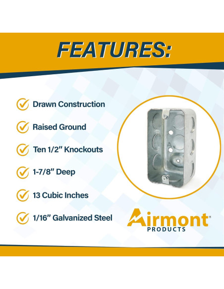 Caja Eléctrica Utilitaria 4x10 cm Airmont con Cubierta Dúplex