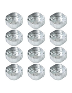 12 Cajas Eléctricas Octagonales Qlvily Galvanizadas 3.81 cm