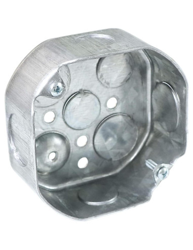 12 Cajas Eléctricas Octagonales Qlvily Galvanizadas 3.81 cm