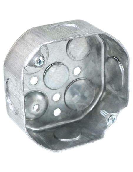 12 Cajas Eléctricas Octagonales Qlvily Galvanizadas 3.81 cm