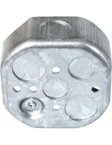 12 Cajas Eléctricas Octagonales Qlvily Galvanizadas 3.81 cm