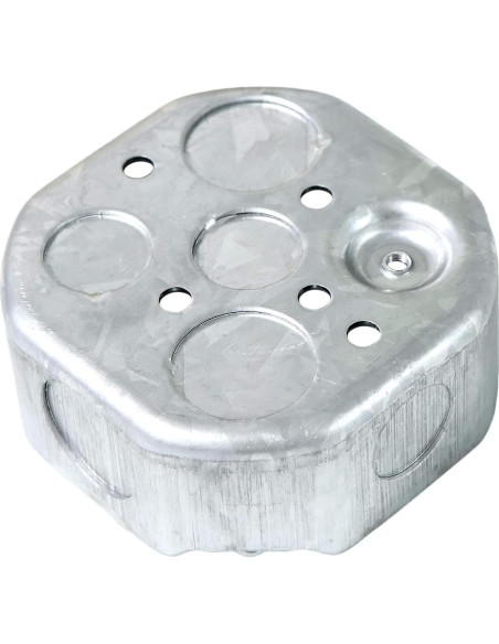 12 Cajas Eléctricas Octagonales Qlvily Galvanizadas 3.81 cm
