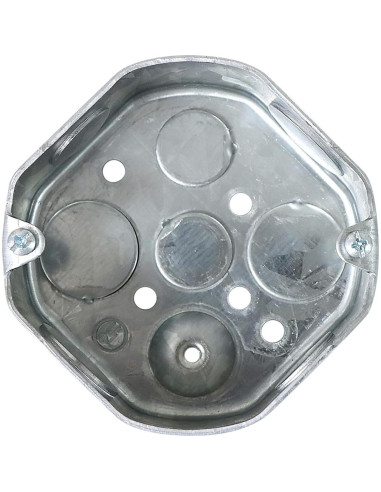 12 Cajas Eléctricas Octagonales Qlvily Galvanizadas 3.81 cm