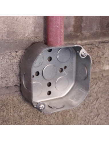 12 Cajas Eléctricas Octagonales Qlvily Galvanizadas 3.81 cm