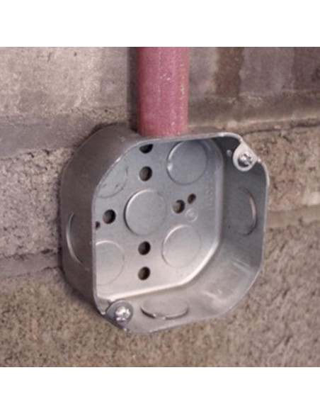 12 Cajas Eléctricas Octagonales Qlvily Galvanizadas 3.81 cm