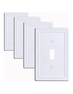 Cubiertas de Interruptor de Luz Kisrvopn Metal 4 Pack Blanco