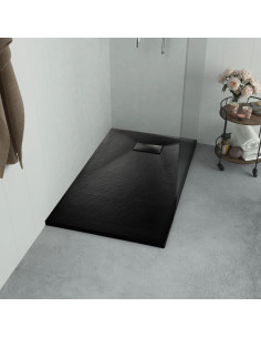 Bandeja de Ducha SMC vidaXL Negra 100 x 80 cm Antideslizante 2