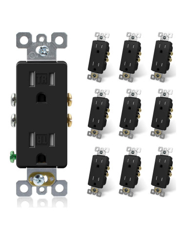 Toma de Corriente de Pared ELEGRP 15A Autoconectante 10 Unidades