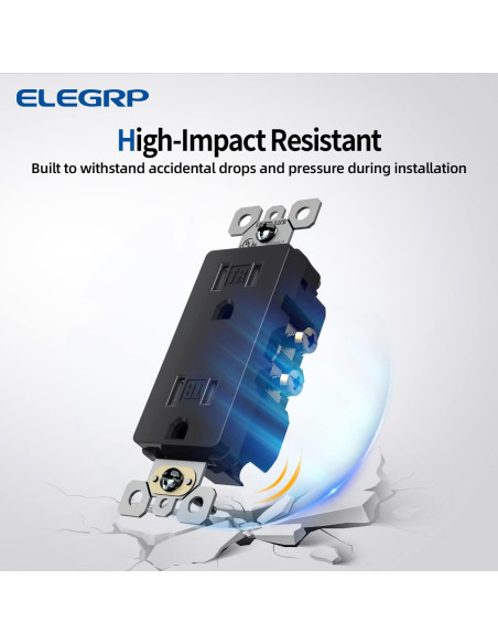 Toma de Corriente de Pared ELEGRP 15A Autoconectante 10 Unidades