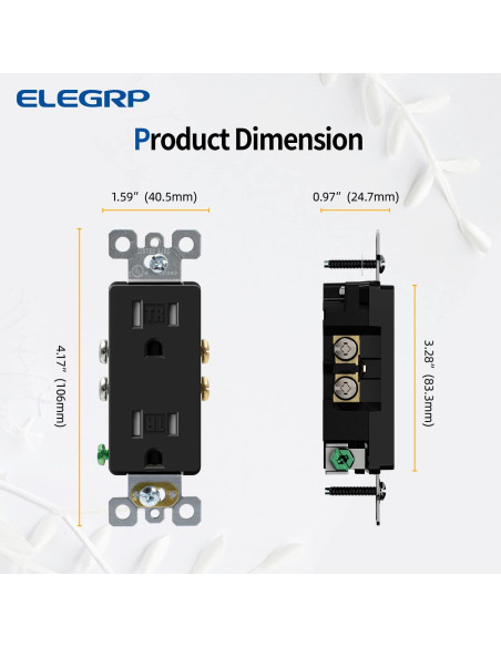 Toma de Corriente de Pared ELEGRP 15A Autoconectante 10 Unidades