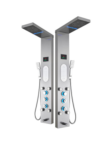 Panel de Ducha LED ELLO&ALLO Acero Inoxidable 132x46 cm
