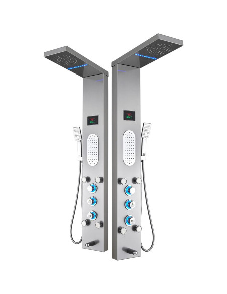 Panel de Ducha LED ELLO&ALLO Acero Inoxidable 132x46 cm