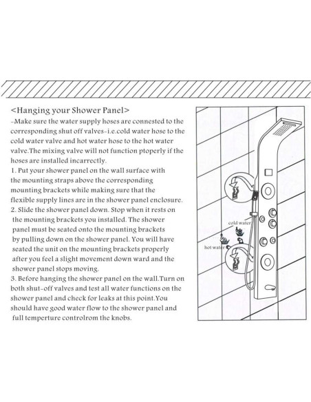 Panel de Ducha LED ELLO&ALLO Acero Inoxidable 132x46 cm