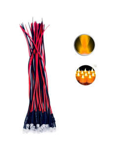 Diodos LED Amarillo 3mm Pre-Cableados 20pcs 12V Cleiscry 2