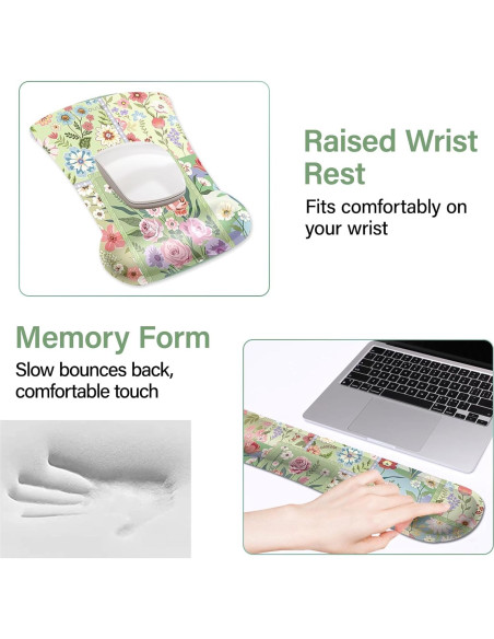 Alfombrilla de Ratón Grande MOSISO con Reposamuñecas Ergonómico Verde