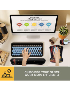 Juego de Soporte Ergonómico de Gel YVBHCGGGF para Teclado y Ratón 2