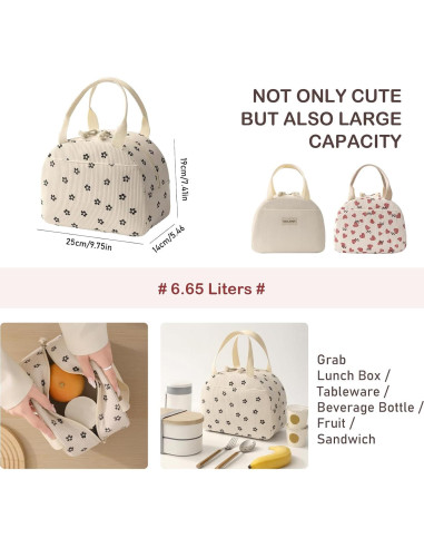 Bolsa de Almuerzo Aislada Baglemon Corduroy Negra 8.7L