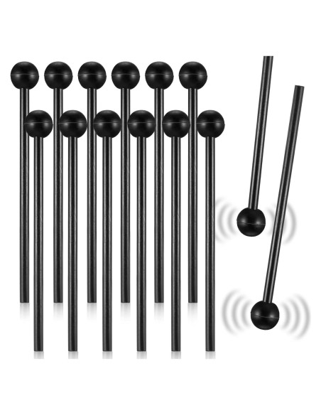 12 Mallets de Percusión de Madera con Cabeza de Goma 21.5 cm