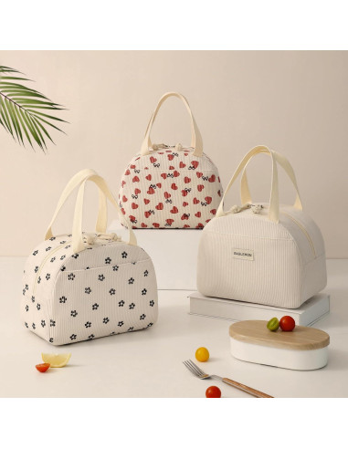 Bolsa de Almuerzo Aislada Baglemon Corduroy Negra 8.7L