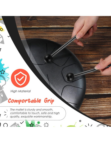 12 Mallets de Percusión de Madera con Cabeza de Goma 21.5 cm