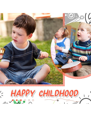 12 Mallets de Percusión de Madera con Cabeza de Goma 21.5 cm