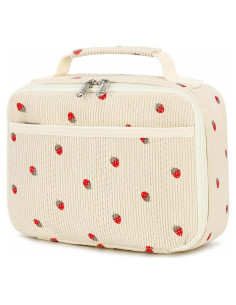 Bolsa de Almuerzo Aislada Bluboon Corduroy Fresa Beige 5L