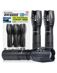 Linterna Táctica TacLight 3 Pk LED Alta Brillo a Prueba de Agua