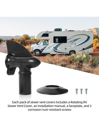 Cubierta de Ventilación Rotativa TonGass para RV - Negra