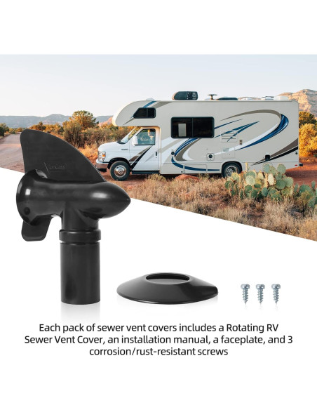 Cubierta de Ventilación Rotativa TonGass para RV - Negra