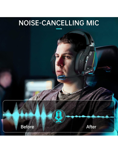 Auriculares Gaming Foyose XW2 USB Sonido Surround 7.1