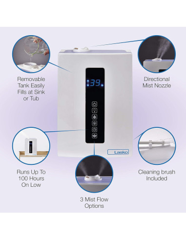 Humidificador Lasko UH300 4.9L Vapor Frío y Caliente