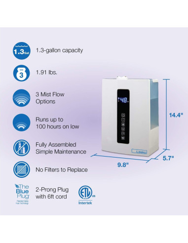 Humidificador Lasko UH300 4.9L Vapor Frío y Caliente