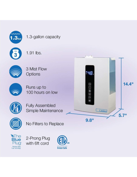 Humidificador Lasko UH300 4.9L Vapor Frío y Caliente