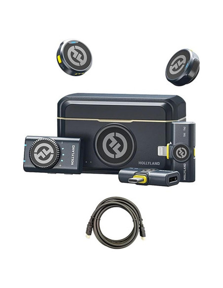 Micrófono Lavalier Inalámbrico Hollyland Lark M2 2.4 GHz con HDMI