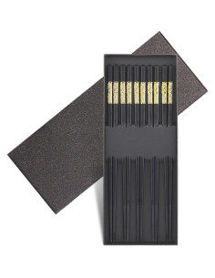 Youda Palillos de Metal Reutilizables Dragón 5 Pares 24.5 cm 2