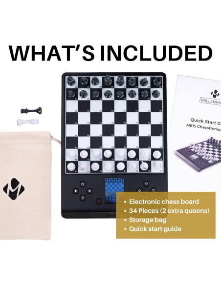 Juego de Ajedrez Electrónico Millennium ChessGenius - 1-2 Jugadores - Piezas Magnéticas