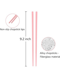 5 Pares de Palillos Reutilizables YOLCAR 23,37 cm Antideslizantes 2